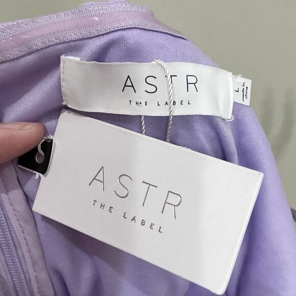 ASTR THE LABEL Lilac Kalena Strapless Dress Sweetheart LACE Midi Sz S New Purple - Picture 5 of 9